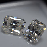 7.02 Carat Moissanite Gemstone 10x8 MM VVS1 D Color Pair Radiant Cut CERTIFIED
